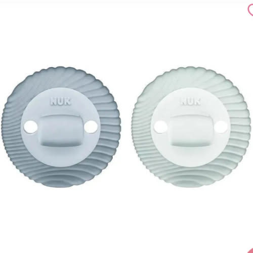 NUK - For Nature 2Pk Boy Silicone Soother 2-in-1, 0/12M