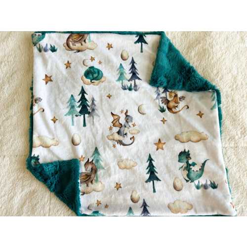 QUICK SHIP, LOVEY, Minky Baby Dragons Baby Crib Blanket, Moon & Stars Crib Bedding, Newborn Baby Gift