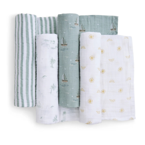 aden + anais | Sailing Seas Organic Muslin Swaddle Blanket 4pk