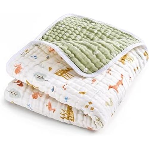 aden + anais Essentials Dream Blanket, Muslin Baby Blankets for Girls & Boys, Ideal Lightweight Newborn Nursery & Crib Blanket, Unisex Toddler & Infant Bedding, Shower & Registry Gift, Sage Woodland