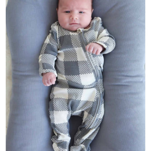 All Bamboo Waffle Zipper Footies
