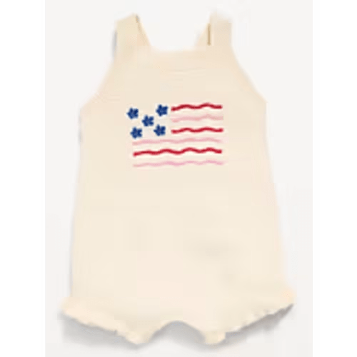 Sleeveless Sweater-Knit One-Piece Romper for Baby