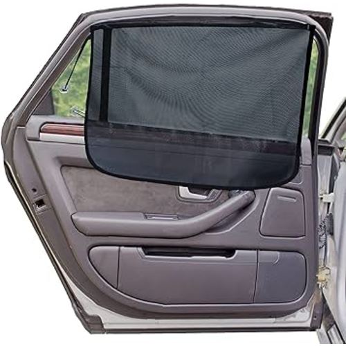EcoNour Magnetic Car Side Window Sun Shade (2 Pack) | Rear Window Sunshade for Car Blocks UV Rays | Baby Car Shades for Side Windows Ensures Privacy Protection | Baby Car Travel Accessories (26"x19")
