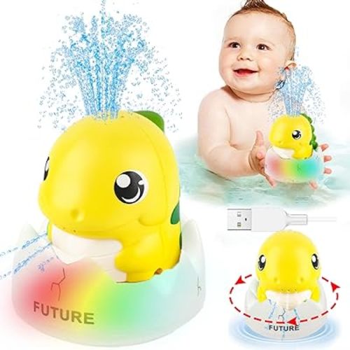 ZHENDUO Baby Bath Toys, Rechargeable Bath Toys, Whale Spray Water Bath Toy, Sprinkler Bathtub Shower Toys for Toddlers Kids Boys Girls, Pool Toy for Baby (Yellow)