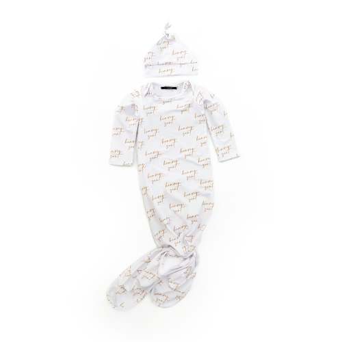 Heaven Sent All Over Print Baby Sleeper &amp; Matching Beanie