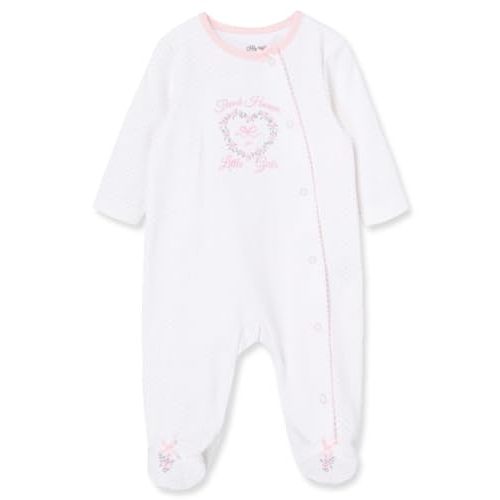 Little Me Clothes for Baby Girls' 100% Cotton Scratch-Free Tag Footie Sleeper, Preemie to 9 Months