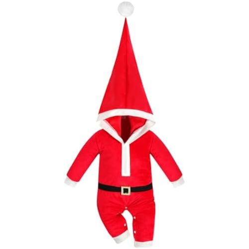 My First Christmas Baby Girl Boy Romper Newborn Clothes Long Sleeve Jumpsuit + Hat Infant Outfits Set