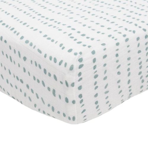 Little Unicorn Cotton Muslin Fitted Crib Sheet - Tropical Leaf