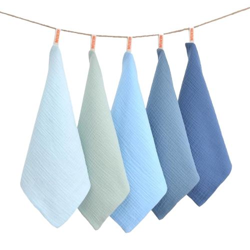 Baby Washcloths, Soft Cotton Wipes for Newborn, 12 x 12 inches, 5 Pack (Glacier Mist)