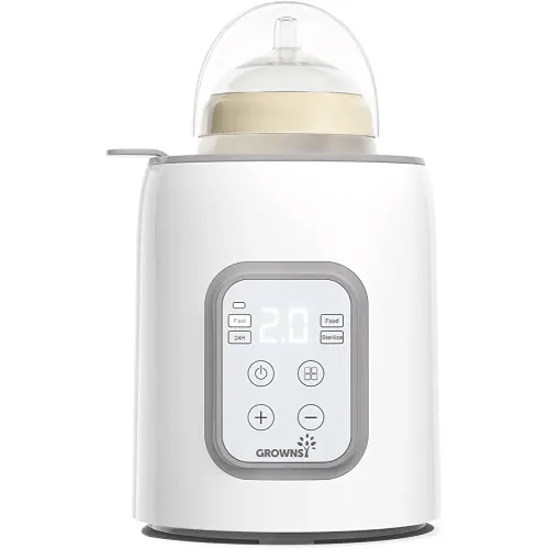 Bottle Warmer, GROWNSY 8-in-1 Fast Baby Milk Warmer with Timer for Breastmilk or Formula, Accurate Temperature Control, with Defrost, Sterili-zing, Keep, Heat Baby Food Jars Function