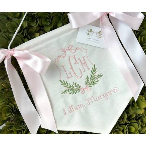 Custom Baby Banner, Welcome Banner, Hospital Door Sign, Baby Shower with BOWS