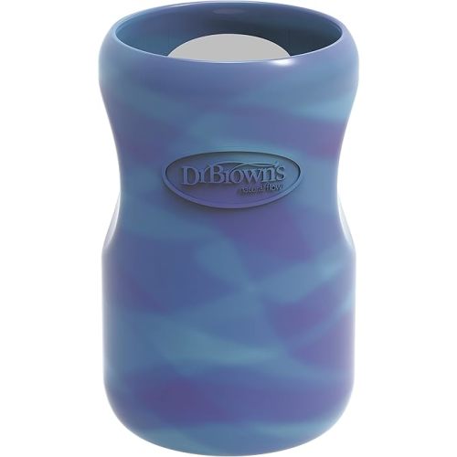 Dr. Brown's Natural Flow Options+ Glass Baby Bottle Sleeves,100% Silicone,9 oz,Wide-Neck,Glow in the Dark