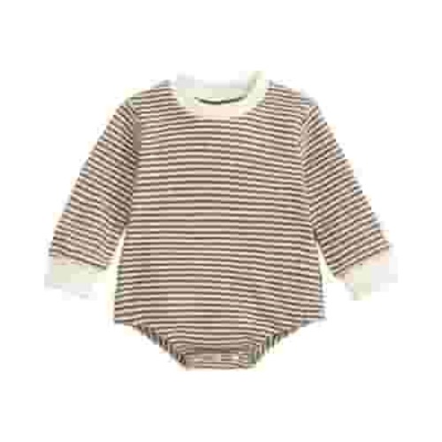 eileial Unisex Baby Onsies Solid Baby Bodysuit Unisex-Baby Long Sleeve Bodysuits Made with Organic Cotton,Brown 6-12 Months