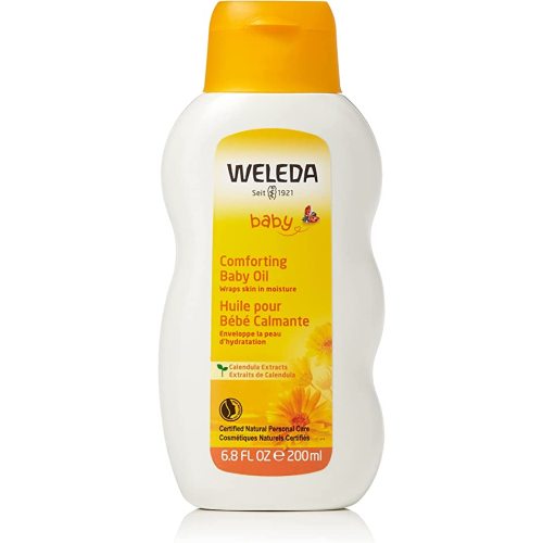 Weleda Baby Calendula Comforting Baby Oil, 6.8 Fluid Ounce, Plant Rich Baby Care with Calendula, Sweet Almond and Sesame Oils