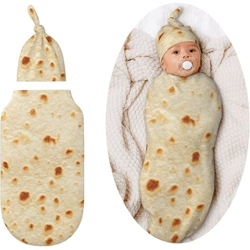 Tortilla Swaddle Blankets Soft Receiving Blanket Burrito Baby Swaddle Wrap for Baby Girls Boys