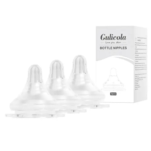 Natural Flow Baby Bottle Silicone Nipple Level 0, Extra Slow Flow (SS), 0+ Months, 3 Counts (Pack of 1)