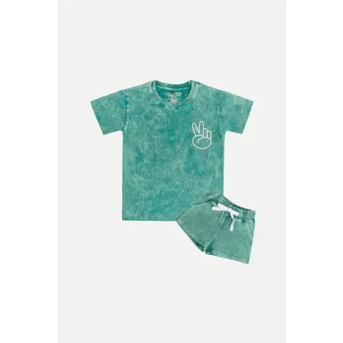 Stone Wash Peace Out Set