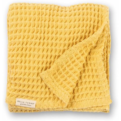 Bella Tunno Waffle Baby Blanket, 100% Cotton, Soft, Breathable & Lightweight, 40" x 40" Swaddle Blanket for Newborns, Infants, Boys & Girls, Cozy Throw for Crib, Stroller, Travel & Nursery (Sunshine)