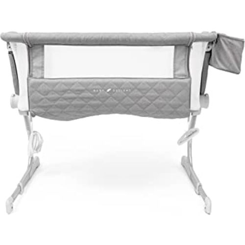 Baby Delight Deluxe Beside Me Dreamer Bassinet | Bedside Sleeper | Sound Machine Included | 6-Position Height Adjustment | Quilted Grey
