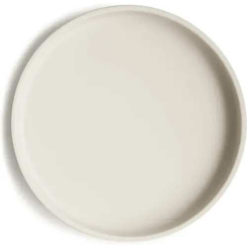 mushie Classic Silicone Suction Plate | BPA-Free Non-Slip Design (Ivory)