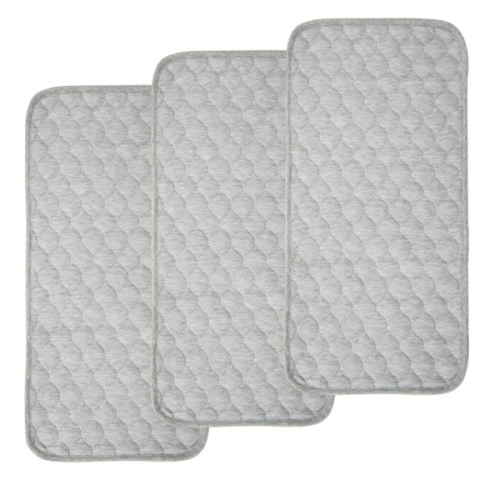BlueSnail Quilted Thicker Waterproof Changing Pad Liners 3 Count(Gray 13” x 27”)