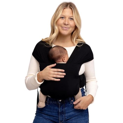 WildBird - Aerial Buckle Wrap - 0-6 Months - Large (L-4XL) Raven - Newborn Baby Carrier - Front Carry - Soft Fabric, Straps, Head Support, Padded Waist Belt - Baby Essentials - New Mom Gifts