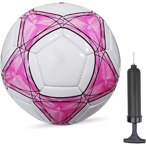 Soccer Ball Size 3,4,5 Soft PU for Practice Training Gift Boys Girls Kid Come with Pump and Needle