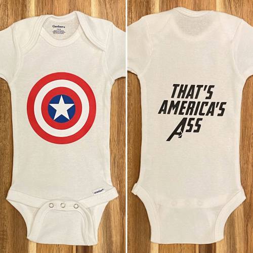 Captain America - America’s Ass Onesie - Baby Girl/Baby Boy