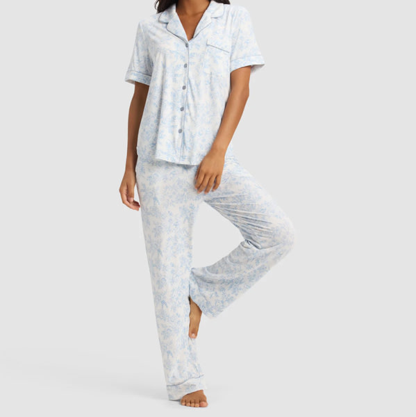 Women's Bamboo Stretch-Knit Short Sleeve & Pant PJ Set | Cozy Earth