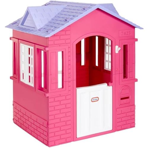 Little Tikes Cape Cottage Pretend Princess Playhousefor Kids, Indoor Outdoor, with Working Doors and Windows, for Toddlers Ages 2+ Years,Pink,Large