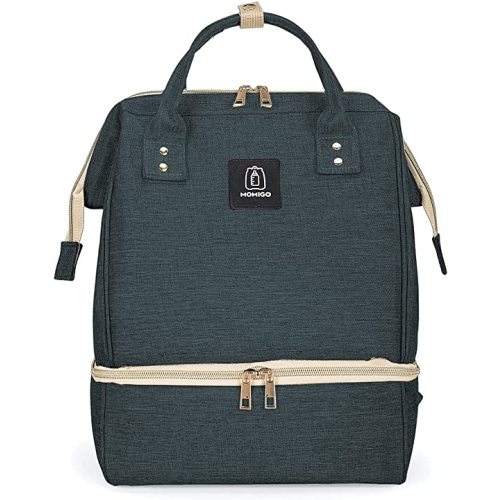 MOMIGO Breast Pump Backpack - Cooler and Moistureproof Bag Double Layer for Mother Outdoor Working Backpack with USB Charging Port, Large (Black)