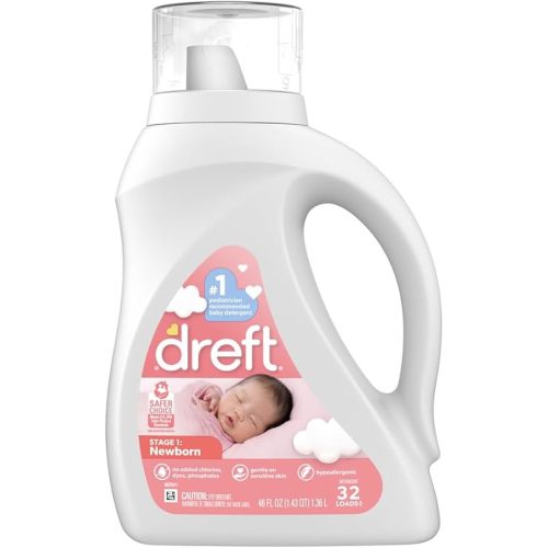 Dreft Stage 1: Newborn Baby Liquid Laundry Detergent, 32 loads, 46 fl oz