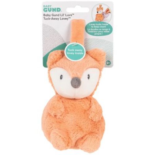 Baby GUND Emory Fox Lil’ Luvs Tuck-Away Lovey – Plush Toy with Built-In Blanket, Soft Orange Security Lovey for Babies