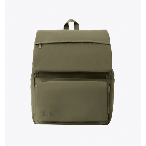 BÉIS 'The Ultimate Diaper Backpack' in Olive - Green Backpack Diaper Bag