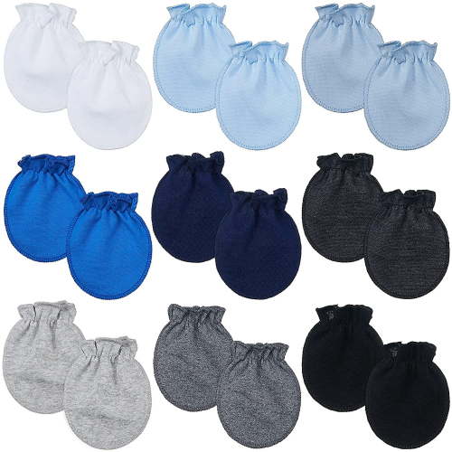 TELOLY 9 Pairs Baby Mittens Toddler No Scratch Mittens for 0-6 Months Baby Boys Girls, 9 Colors