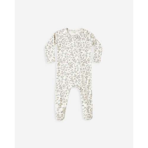 Bamboo Zip Footie || Woodland – Quincy Mae