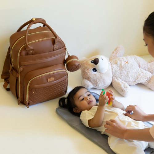 Babbleroo Original Vegan Leather Diaper Bag Backpack – Sweet P Baby