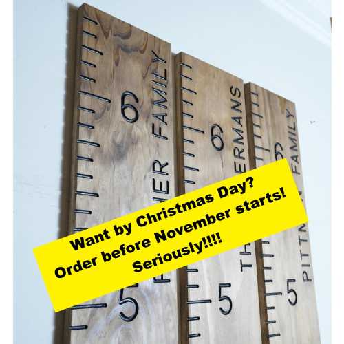 Hand Routed Wooden Growth Chart Ruler - Engraved Personalized Height Tracker - Custom Family Height Chart - Kids Growth Board