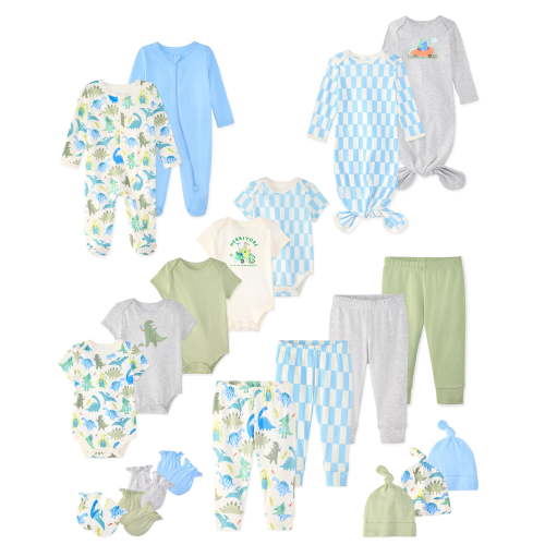 Garanimals Newborn Baby Boys & Girls Cotton Gift Set, Sizes Newborn-6/9 Months, 20-Piece