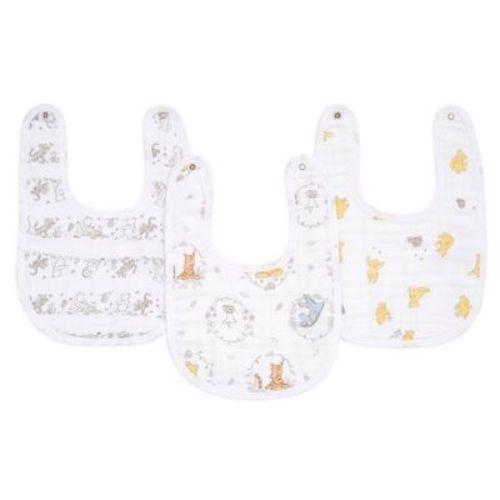 Disney Baby Essentials 3pk Muslin Snap Bib Disney - Winnie And Friends