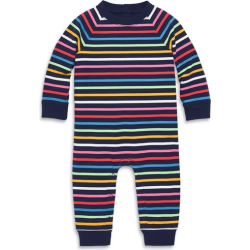 Baby Sweatshirt Romper In Rainbow Stripe, 12-18M