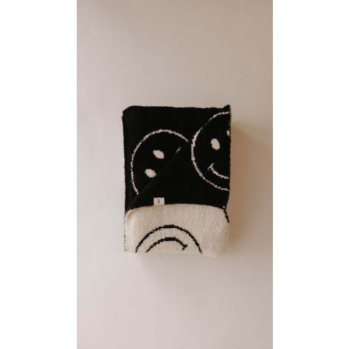 Plush Blanket | Just Smile Black & White