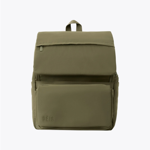 BÉIS 'The Ultimate Diaper Backpack' in Olive - Green Backpack Diaper Bag