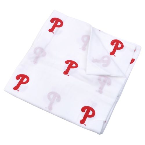Philadelphia Phillies Three Little Anchors Infant 47'' x 47'' Muslin Swaddle Blanket - White