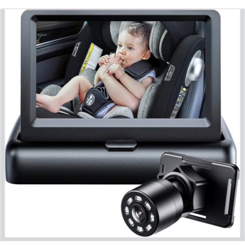 Itomoro Baby Car Mirror, View Infant in Rear Facing Seat with Wide Crystal Clear View,360° Rotation Plug and Play Easy Install baby car monitor 1080p