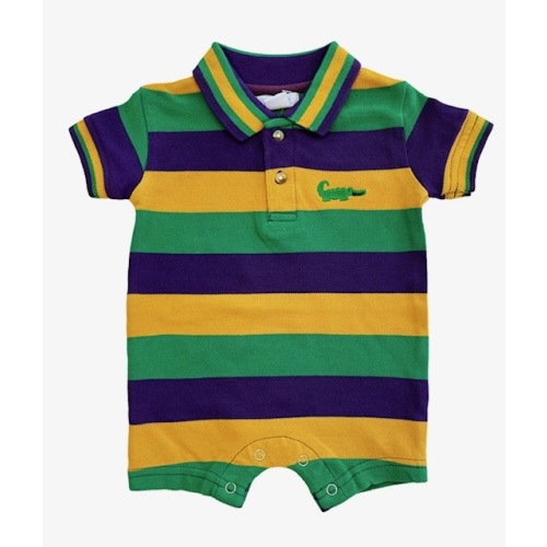 Mardi Gras Polo Shortall - Short Sleeve - ZukaBaby