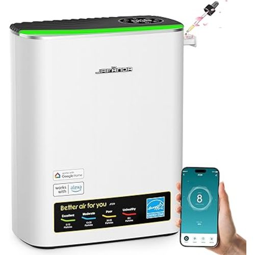 Jafanda Air Purifiers for Home Large Room Up to 1100ft², HEPA Filter Air Purifier Removes 99.97% of Allergens,Dust,Smoke,and Odors, Air Cleaner Compatible with Alexa APP,PM2.5 Display (JF239-Silver)