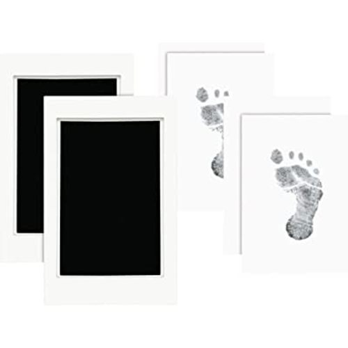Pearhead Newborn Baby Handprint or Footprint Clean-Touch Ink Pad Kit, Baby Print Imprint Maker, Newborn Keepsake, Black, Set of 2