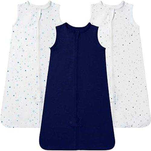 TotAha Light Sleep Sack 6-12 months 3 Pack, Breathable, Buttery Soft Wearable Blanket Baby Sleeping Bag with 2-way Zipper