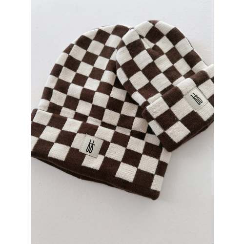ff Knit Beanie | Coffee & Cream Checkerboard